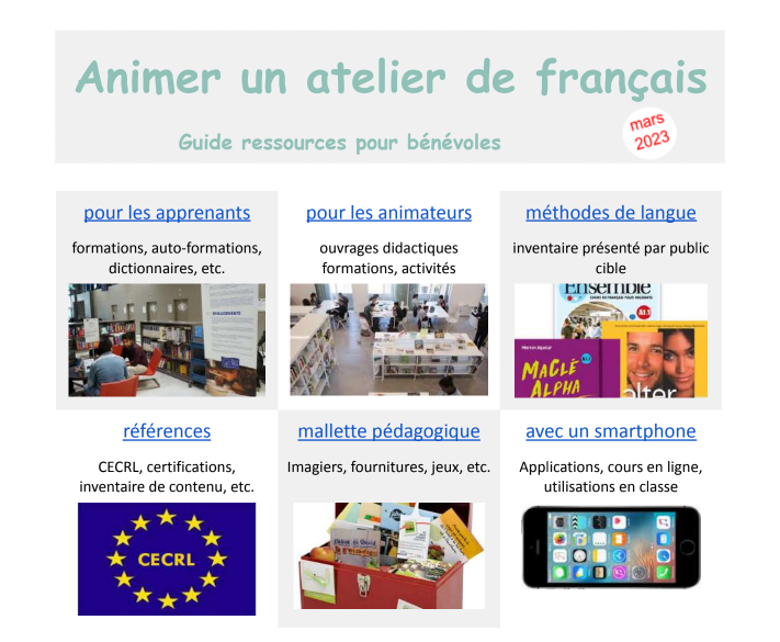 Guides « Animer un atelier de français » et « Préparer sa séquence pédagogique »